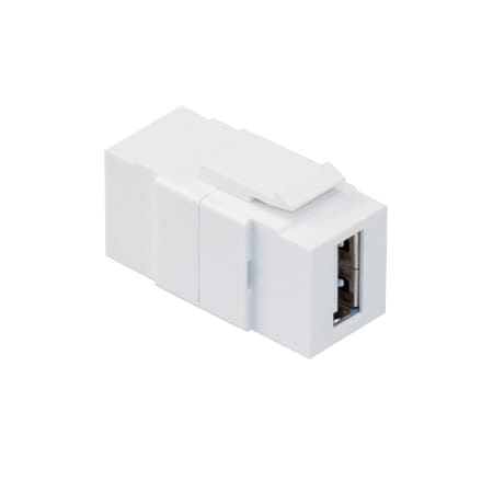 Leviton Quickport Usb Connector Feedt, Feedthrough, White 501315